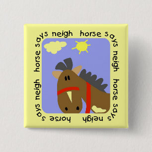 Macaron Carré 5 Cm Le cheval indique des T-shirts et des cadeaux d'he
