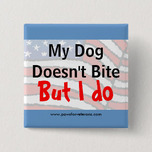 Macaron Carré 5 Cm Le chien ne mord pas le bouton