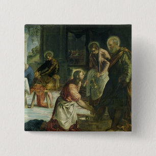 Macaron Carré 5 Cm Le Christ lavant les pieds des disciples, c.1547