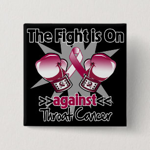 Macaron Carré 5 Cm Le combat est dessus contre le cancer de la gorge