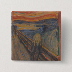 Macaron Carré 5 Cm Le cri de la nature par Edvard Munch 1893