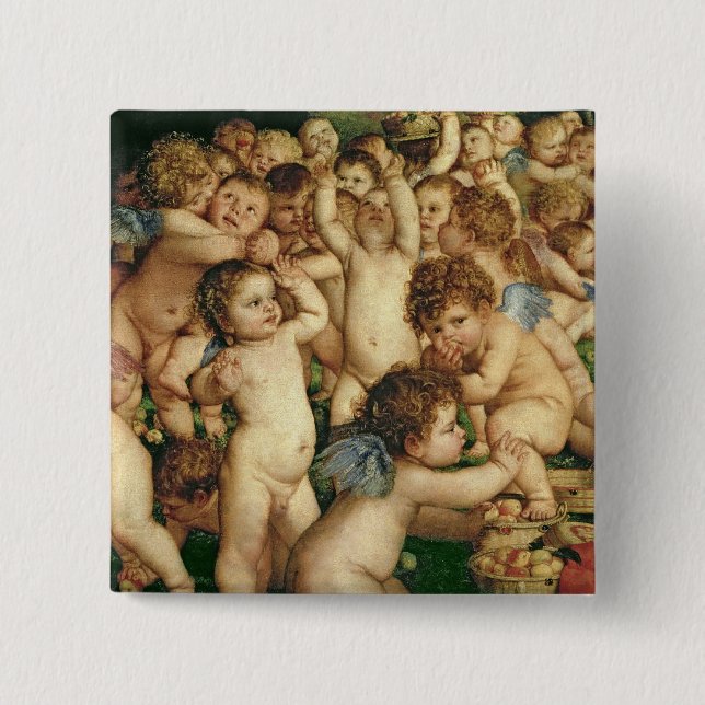 Macaron Carré 5 Cm Le culte de Vénus, 1519 (Devant)