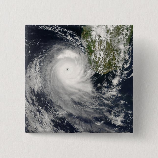 Macaron Carré 5 Cm Le cyclone tropical Favio au large de Madagascar (Devant)