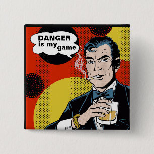 Macaron Carré 5 Cm Le danger est mon jeu
