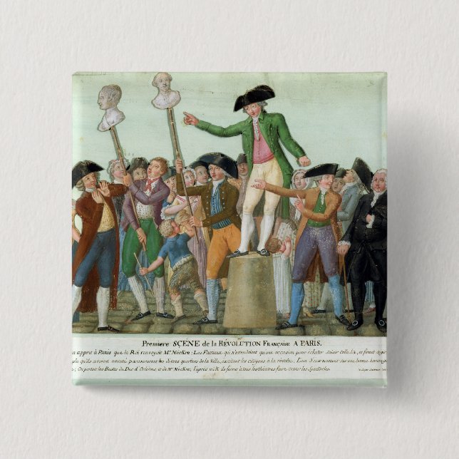 Macaron Carré 5 Cm Le début de la révolution française (Devant)