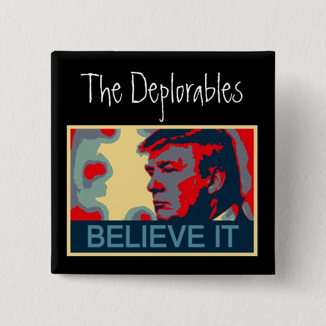 Macaron Carré 5 Cm Le Deplorables - croyez-le ! (Devant)
