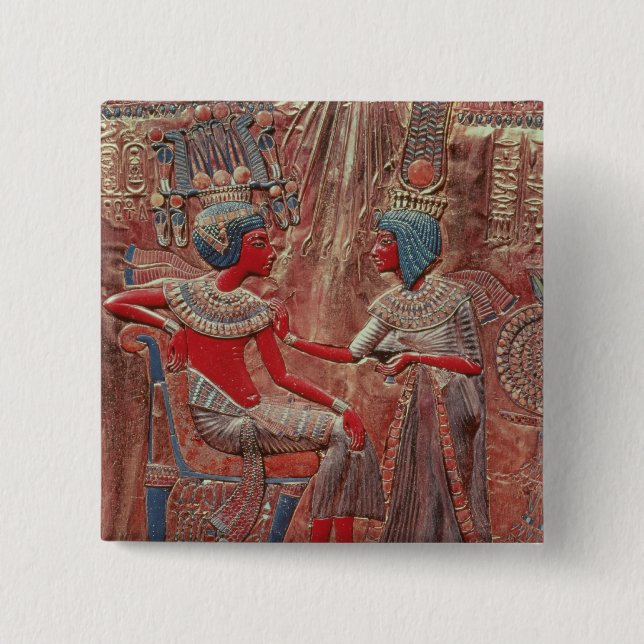 Macaron Carré 5 Cm Le dos du trône de Tutankhamun (Devant)