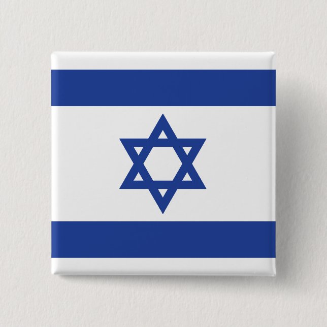 Macaron Carré 5 Cm Le drapeau israélien (Devant)