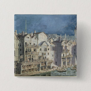 Macaron Carré 5 Cm Le feu chez le Pont Meuniers aux. en 1621