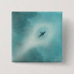 Macaron Carré 5 Cm Le garçon qui pourrait piloter le bouton de Pin