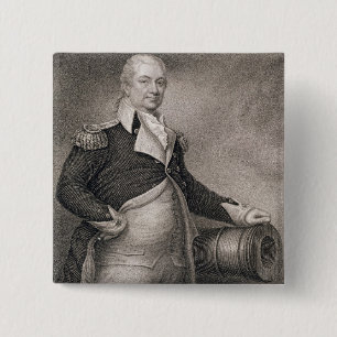 Macaron Carré 5 Cm Le Général principal Henry Knox (1750-1806) grav