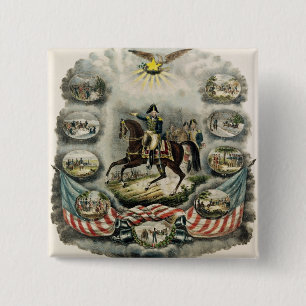 Macaron Carré 5 Cm Le Général principal William Henry Harrison,