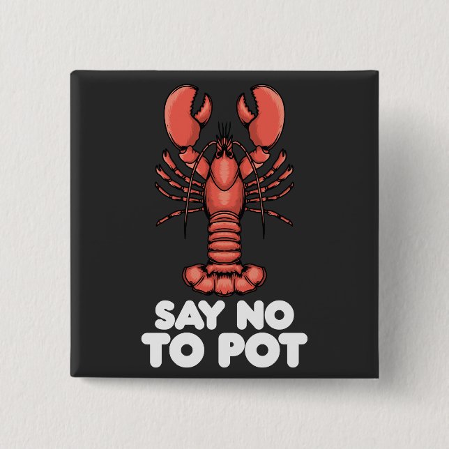 Macaron Carré 5 Cm Le Homard Dit Non Au Pot (Devant)