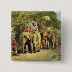 Macaron Carré 5 Cm Le howdah de l'état du gouverneur général, 1863
