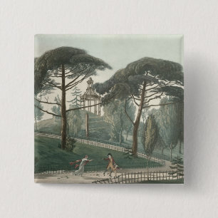 Macaron Carré 5 Cm Le labyrinthe ou le belvédère du DES de Jardin