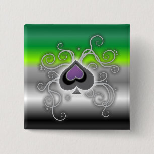 Macaron Carré 5 Cm Le logo de pelle d'as de drapeau de l'aro de