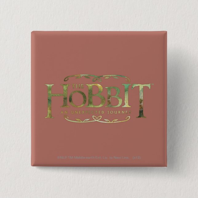 Macaron Carré 5 Cm Le logo Hobbit vert (Devant)