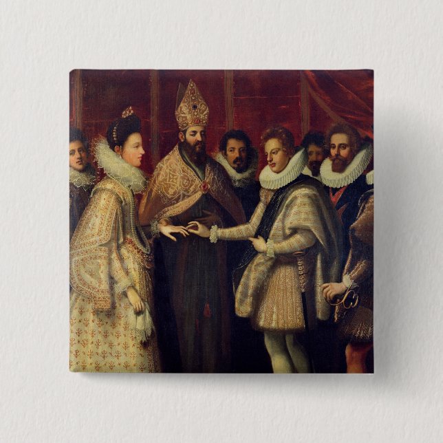 Macaron Carré 5 Cm Le mariage de Catherine de Medici (Devant)