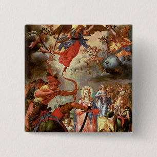 Macaron Carré 5 Cm Le martyre de St Ursula, début du 17ème siècle