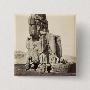 Macaron Carré 5 Cm "Le Memnon vocal", statue colossale d'Amenhotep I