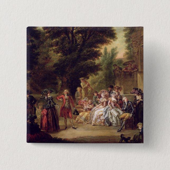 Macaron Carré 5 Cm Le menuet sous le chêne, 1787 (Devant)