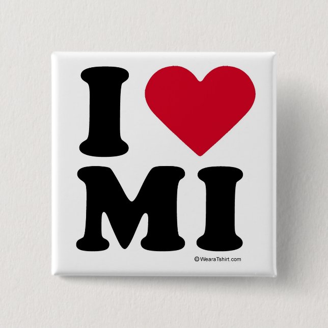 MACARON CARRÉ 5 CM LE MICHIGAN - "J'AIME" DE MI/"J'AIME" DU (Devant)