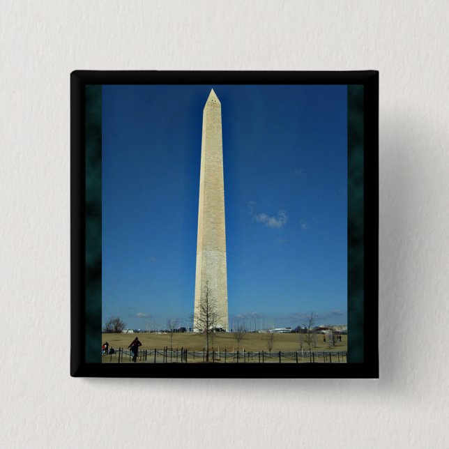 Macaron Carré 5 Cm Le monument de Washington (Devant)