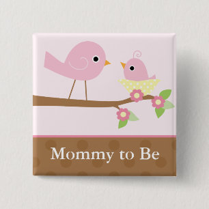 Macaron Carré 5 Cm Le nid d'oiseau de bébé (rose)