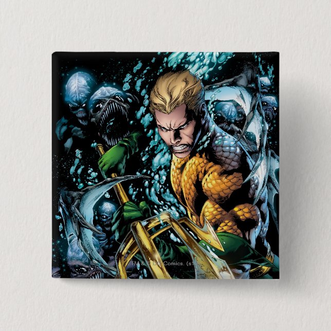 Macaron Carré 5 Cm Le Nouveau 52 - Aquaman #1 (Devant)