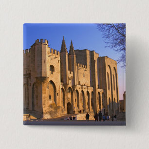 Macaron Carré 5 Cm Le Palais du Pape à Avignon avec des gens