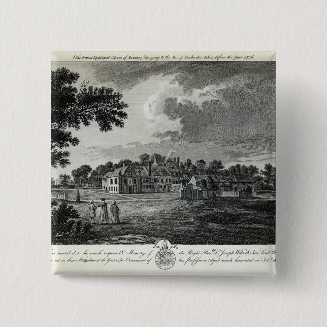 Macaron Carré 5 Cm Le palais épiscopal antique de Bromley (Devant)