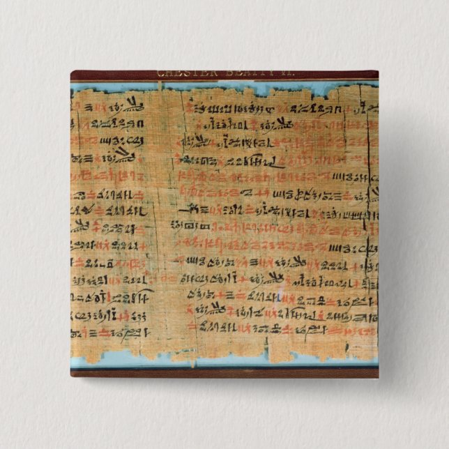Macaron Carré 5 Cm Le papyrus Médicale de Chester Beatty (Devant)