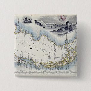 Macaron Carré 5 Cm Le Patagonia, d'une série de cartes du monde a