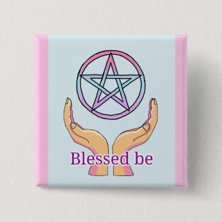 Macaron Carré 5 Cm Le pentagramme en pastel "Blessed soit" pentagone