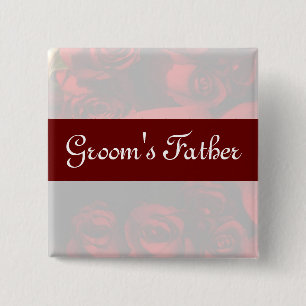 Macaron Carré 5 Cm "Le Père de la Groom" - Bouquet Rose rouge (2)