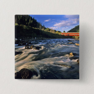 Macaron Carré 5 Cm Le pont couvert le plus long de l'Oregon à