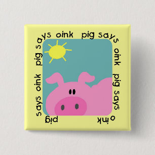 Macaron Carré 5 Cm Le porc indique krouik-krouik le T-shirts et les c