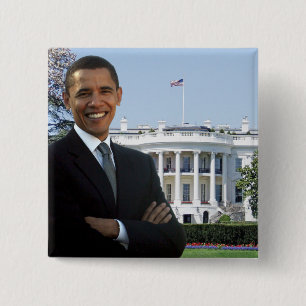 Macaron Carré 5 Cm Le Président Barack Obama - Pin carré