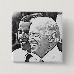 Macaron Carré 5 Cm Le Président Obama et vice-président Biden Button