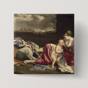 Macaron Carré 5 Cm Le repos sur le vol en l'Egypte, 1628