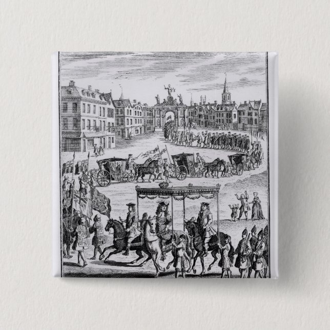 Macaron Carré 5 Cm Le Roi Charles II (Devant)