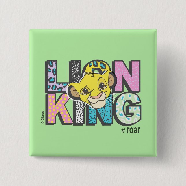 Macaron Carré 5 Cm Le Roi Lion | Simba #Roar (Devant)