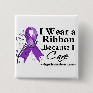 Macaron Carré 5 Cm Le Ruban Cancer Pancréatique Parce Que Je M'Occupe