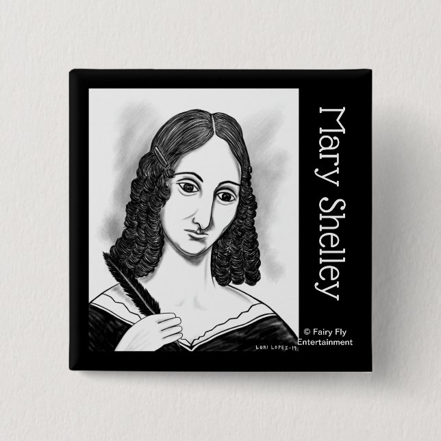 Macaron Carré 5 Cm Le Sang Sur La Lune| Mary Shelley (Devant)