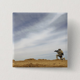 Macaron Carré 5 Cm Le sergent assure la sécurité