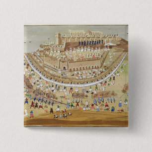 Macaron Carré 5 Cm Le siège d'Athènes en 1827, de l'imagé salut