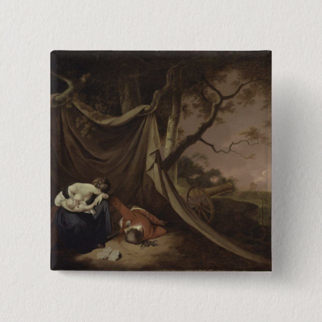 Macaron Carré 5 Cm Le soldat mort, c.1789 (huile sur la toile) (Devant)