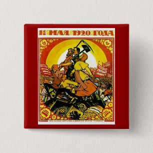 Macaron Carré 5 Cm Le Soviétique peut bouton du jour 1920