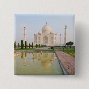 Macaron Carré 5 Cm Le Taj Mahal paisible et calme au lever du soleil,