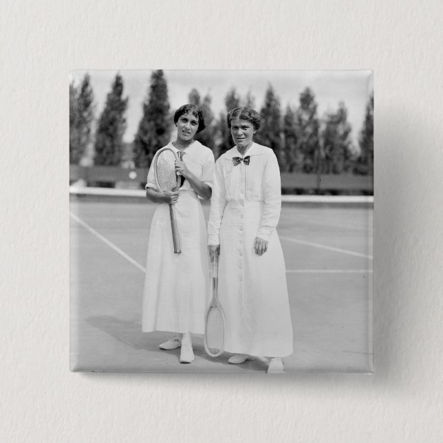 Macaron Carré 5 Cm Le tennis Champions, 1913 des femmes (Devant)